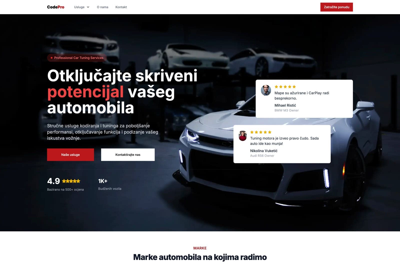 Code Pro landing page